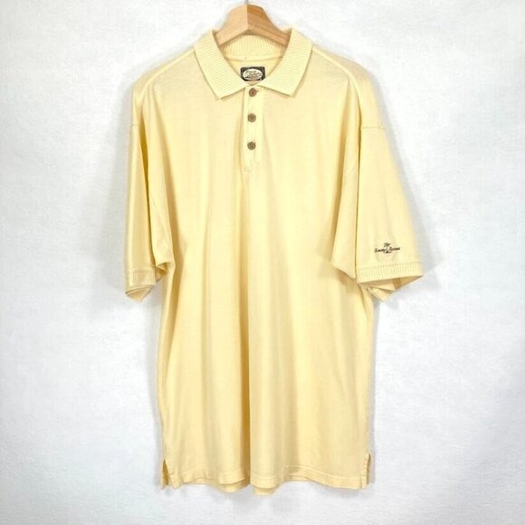 Tommy Bahama Mens Short Sleeve Polo Soft Yellow Medium - Picture 1 of 5